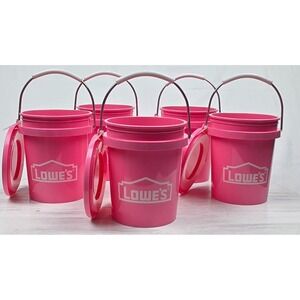 🩷 PINK 🩷 Lowe's Mini Bucket with Lid –Viral-Lot of 5-NEW 🩷